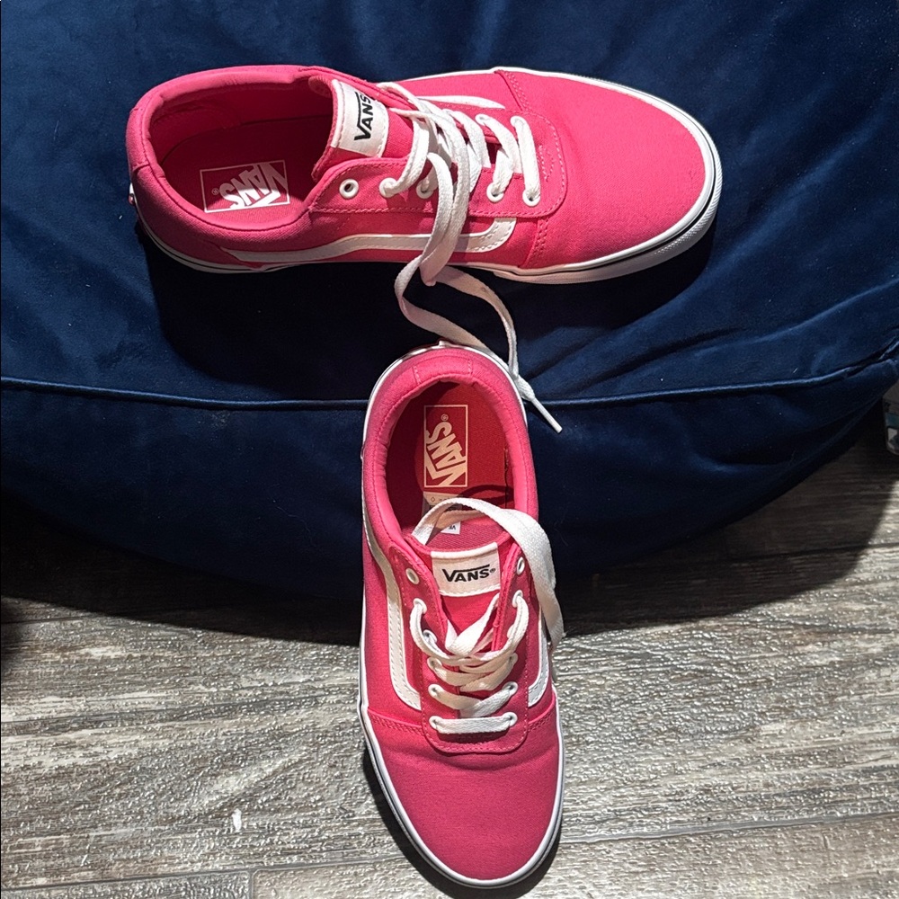 New Vans Vibrant Pink and White Sneakers